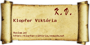 Klopfer Viktória névjegykártya